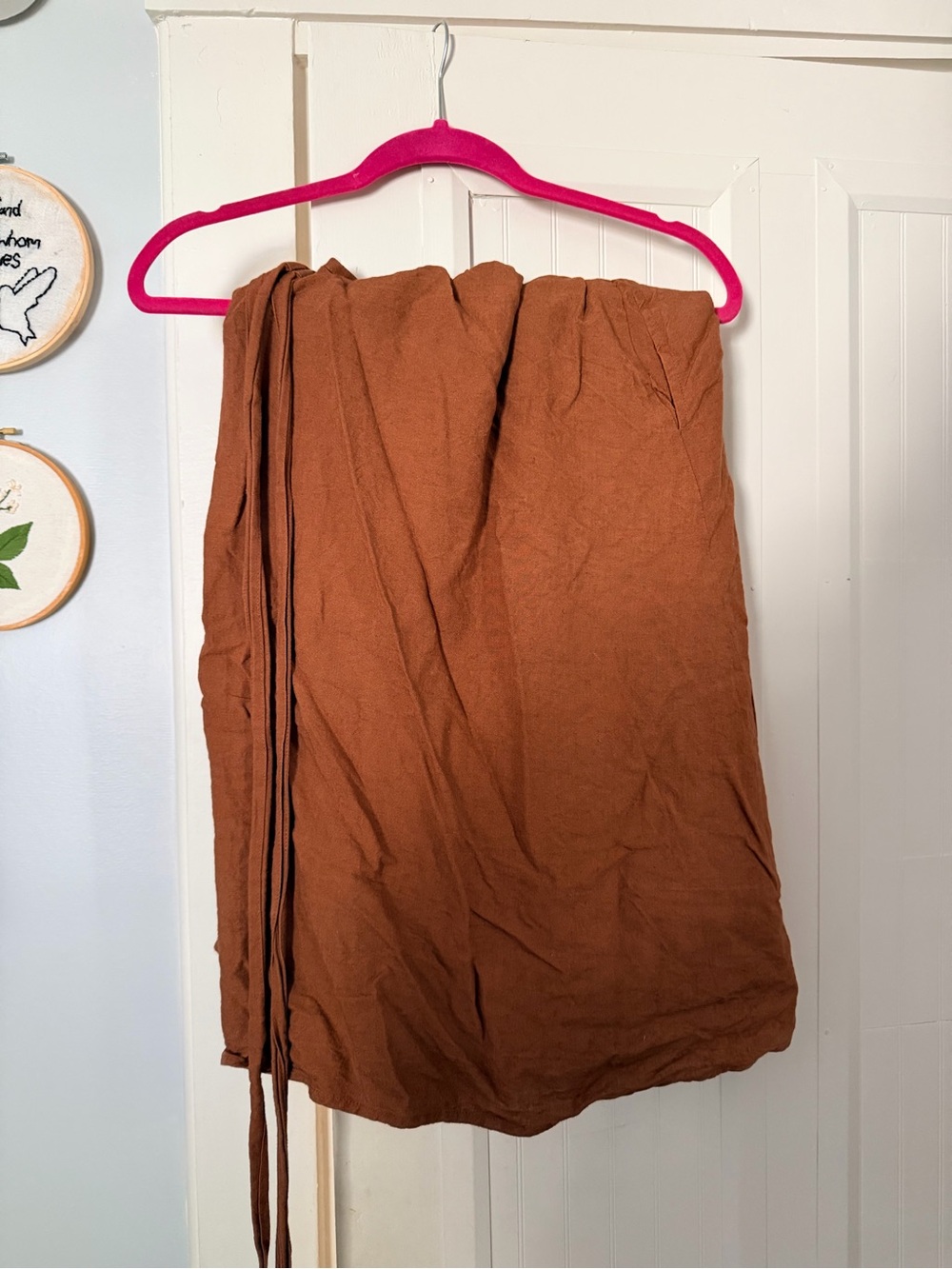 Little Cottonwood Brown Linen Wrap Skirt